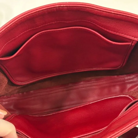 Vintage COACH Red Leather SoHo Eldridge Hobo Shoulder Bag - Picture 8 of 9